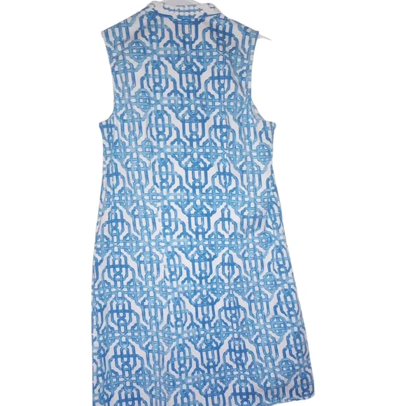 Mudpie Crotchet Blue and White A Line Sleeveless Dress Size M - Picture 3 of 5